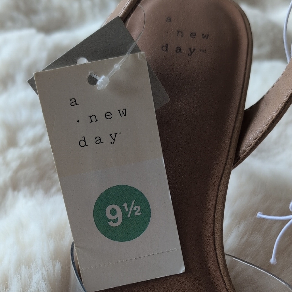 A New Day Women's Clear Heels with Silver Rhinestone Accents - Picture 2 of 4
